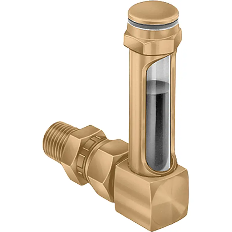 Brass Liquid Level Gauges - Union Coupling, Threaded, 8-11/16" L, 225°F (107.22° C) 1