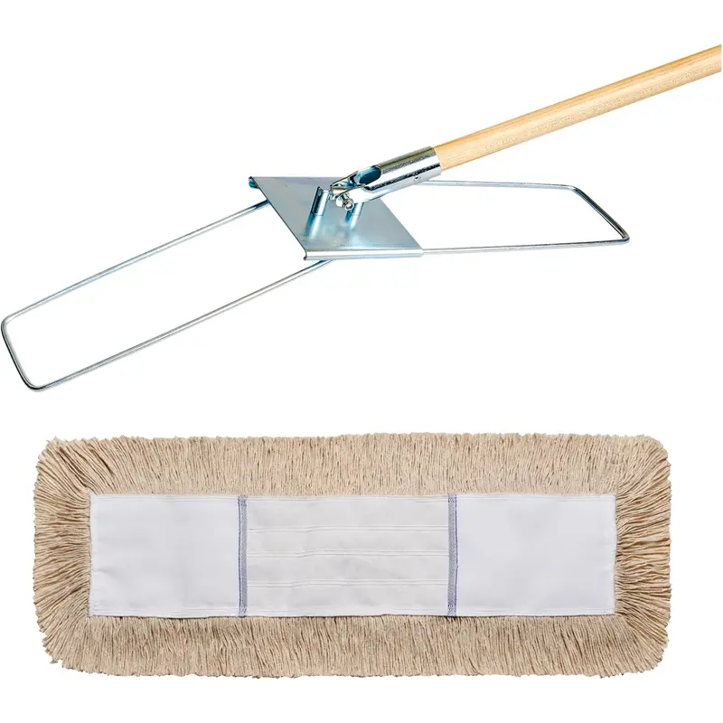 Break-Ezy Dust Mop System, Slip On Style, Cotton, 48" L X 5" W 1