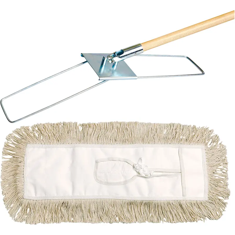 Break-Ezy Dust Mop System, Tie-On Style, Cotton, 36" L X 5" W 1