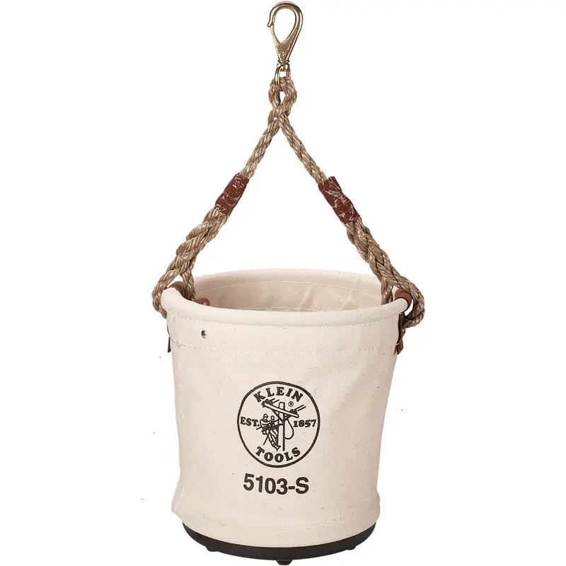 Bucket Tool Pouch, 12" L X 12" W X 12" H, Canvas, Beige 1