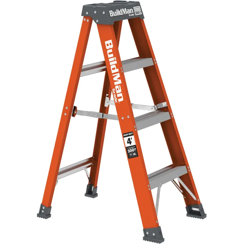 Buildman® Step Ladder, 4', Fibreglass, 300 Lbs. Capacity, Type 1A 1