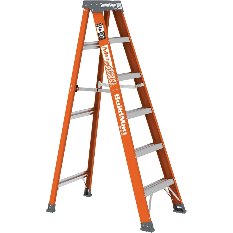 Buildman® Step Ladder, 6', Fibreglass, 300 Lbs. Capacity, Type 1A 1