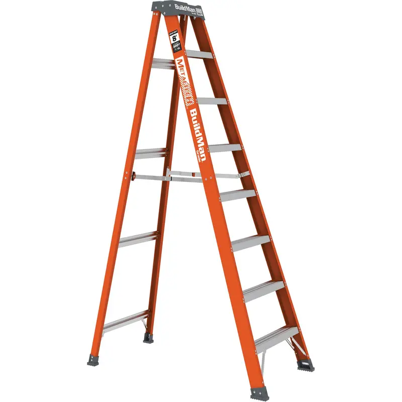 Buildman® Step Ladder, 8', Fibreglass, 300 Lbs. Capacity, Type 1A 1