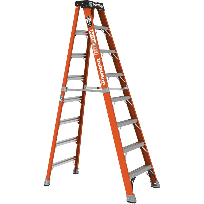 Buildman® Step Ladder, 8', Fibreglass, 375 Lbs. Capacity, Type 1Aa 1