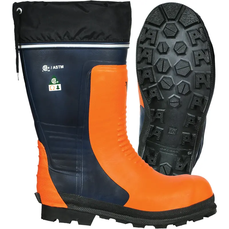 Bushwhacker Chainsaw Boots, Rubber, Steel Toe, Size 10, Puncture Resistant Sole 1