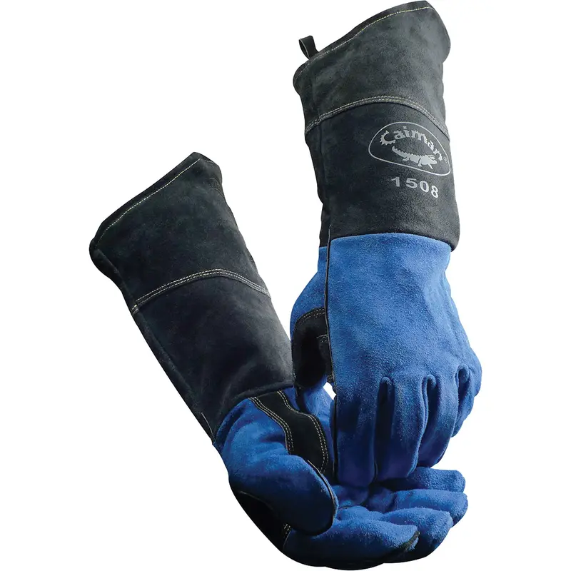 Caiman® Welder's Gloves, Split Cowhide, Size Large 1