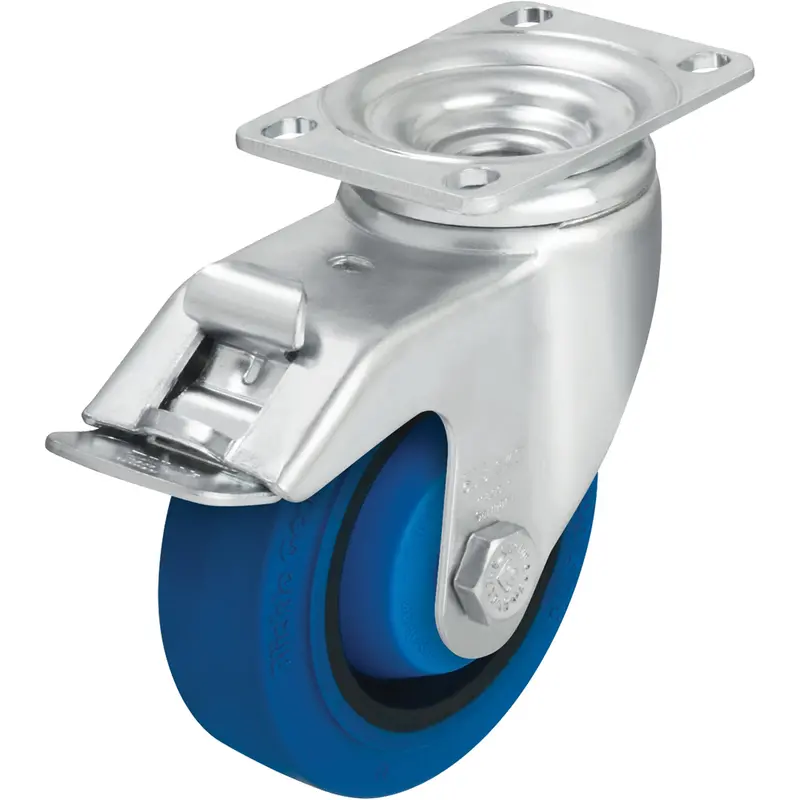 Caster, Swivel With Brake, 5" (127 Mm), Hard Rubber, 400 Lbs. (181 Kg.) 1