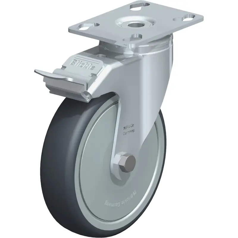 Caster, Swivel With Brake, 5" (127 Mm), Thermoplastic Rubber, 220 Lbs. (100 Kg.) 1
