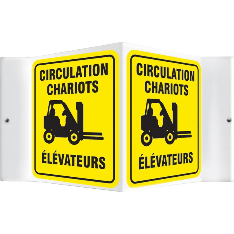 "Chariots Élévateurs" Projection™ Sign, 6" X 5", Plastic, French With Pictogram 1