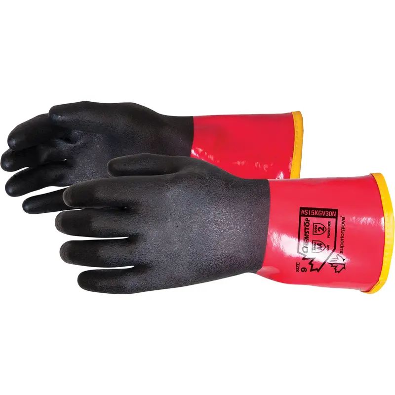 Chemstop™ Extreme Comfort Gloves, Size 11, 12" L, Nitrile/Pvc, 30-Mil 1