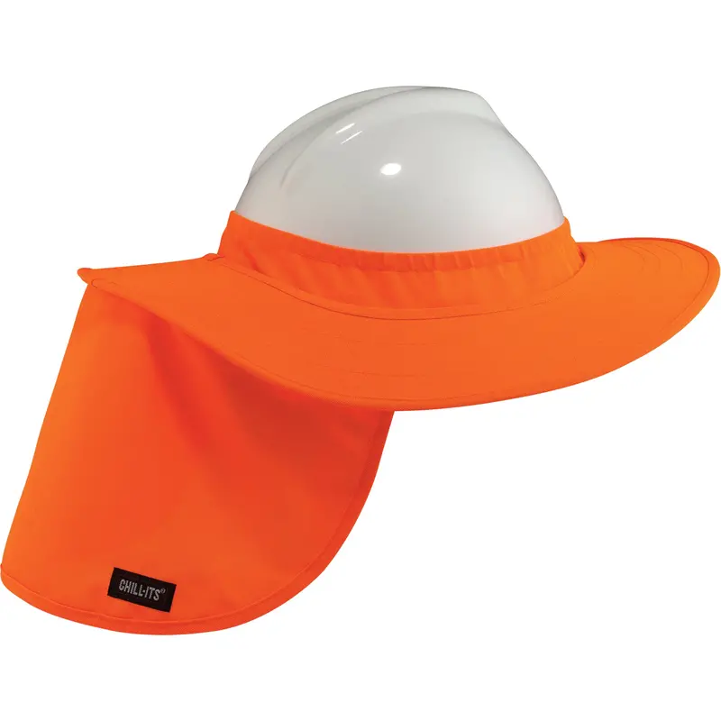 Chill-Its® 6660 Hard Hat Brims, Hi-Vis Orange 1