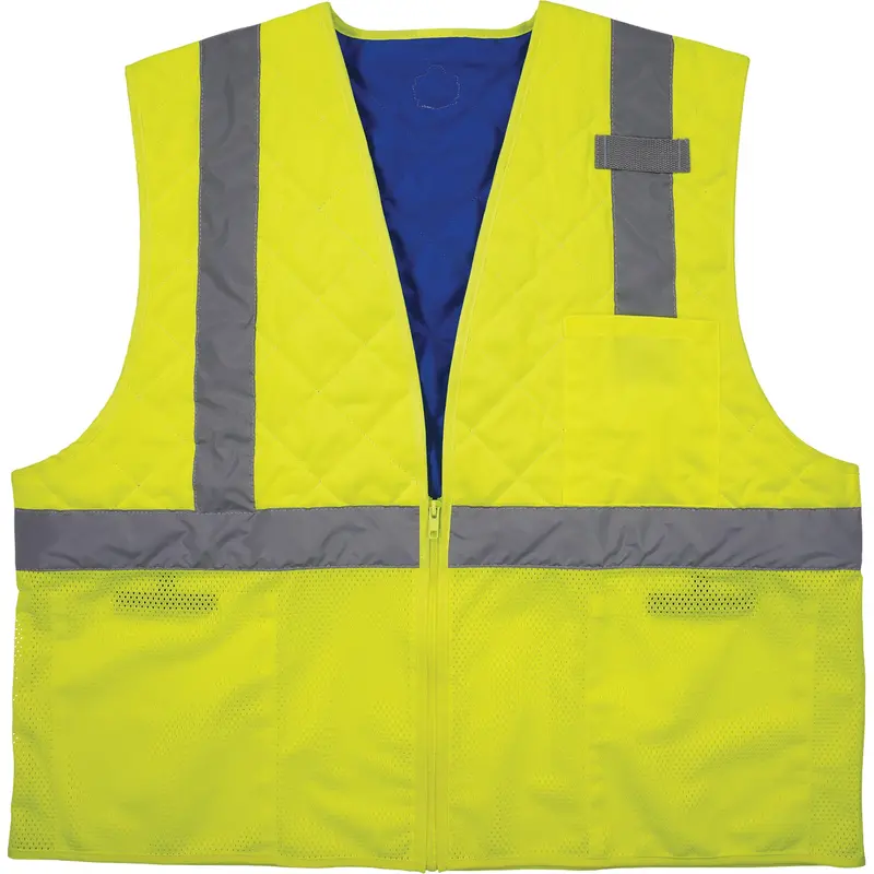 Chill-Its 6668 Safety Cooling Vest, Large, High Visibility Lime-Yellow 1