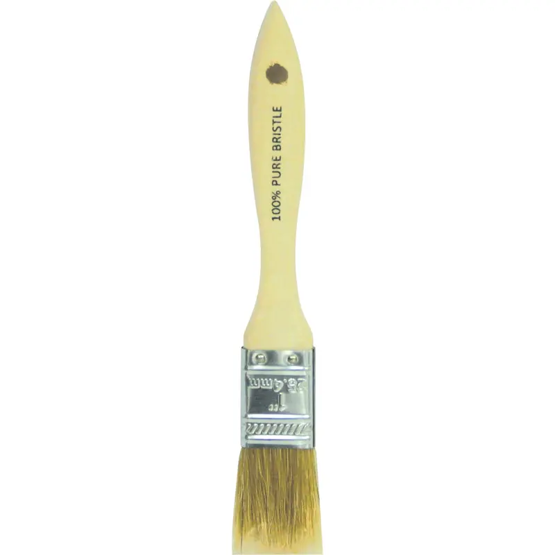 Chip Paint Brush, Bristle, Wood Handle, 1" Width 1