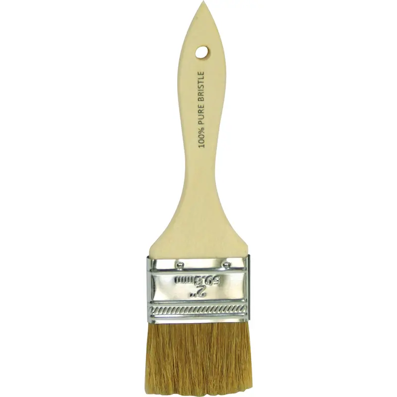 Chip Paint Brush, Bristle, Wood Handle, 2" Width 1