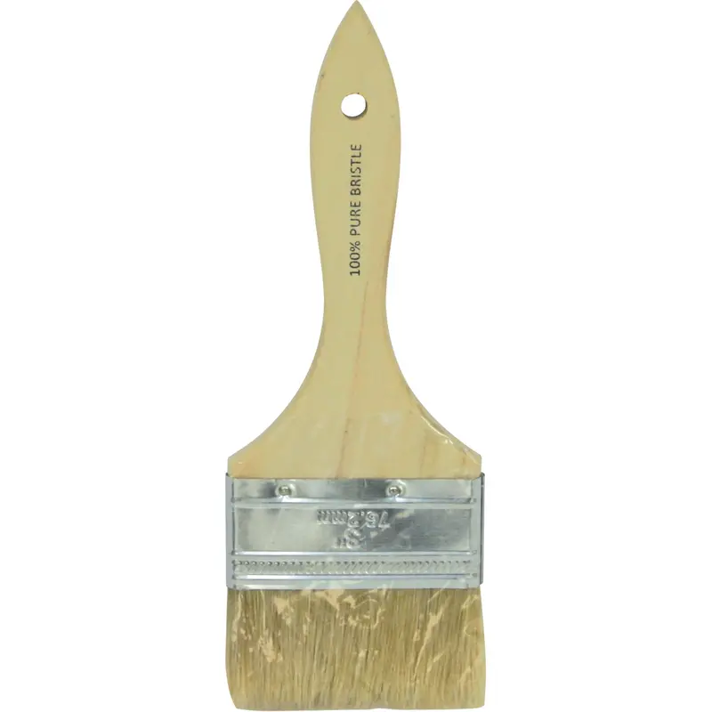Chip Paint Brush, Bristle, Wood Handle, 3" Width 1