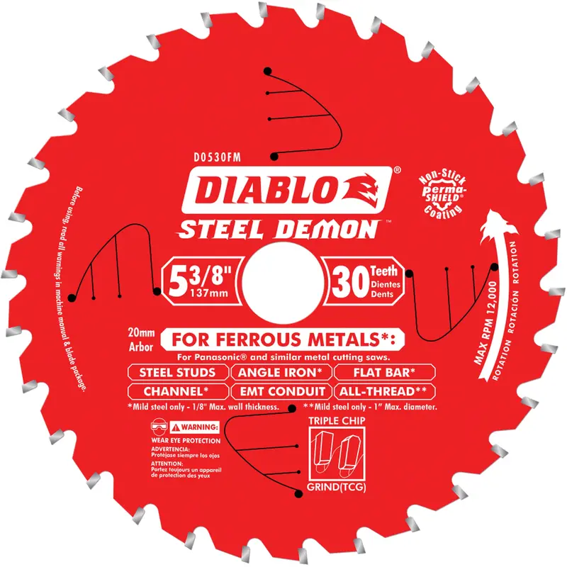 Circular Saw Blade, 5-3/8", 30 Teeth, Metal Use 1