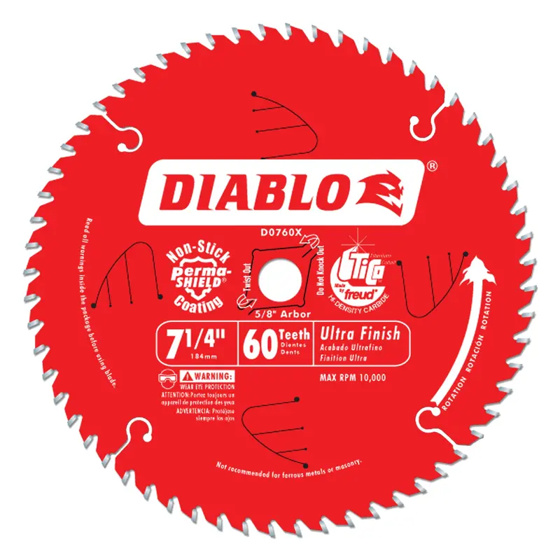 Circular Saw Blade, 7-1/4", 60 Teeth, Wood Use 1