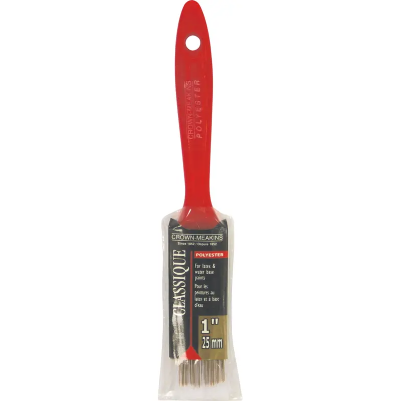 Classic Paint Brush, Polyester, Plastic Handle, 1" Width 1