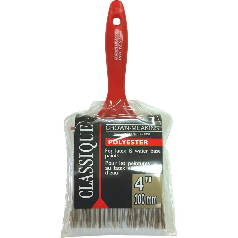 Classic Paint Brush, Polyester, Plastic Handle, 4" Width 1