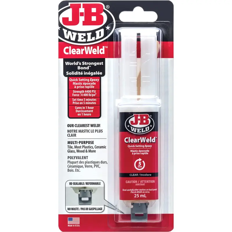 Clearweld Adhesive, 25 Ml, Syringe, Two-Part, Clear 1