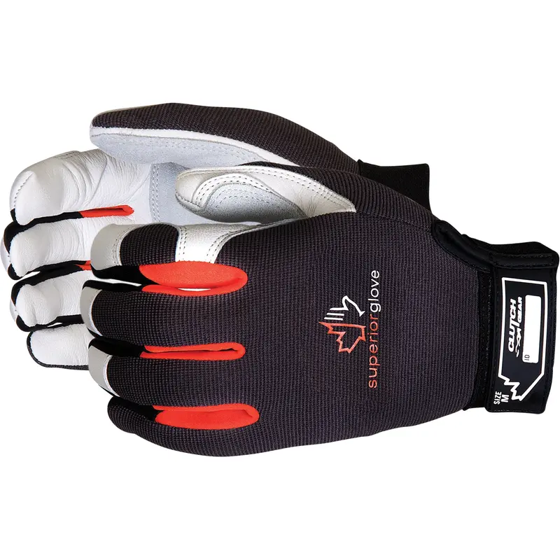Clutch Gear® Mechanic's Gloves, Grain Leather/Split Leather Palm, Size X-Large 1