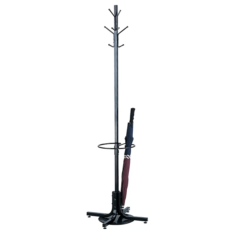 Coat Rack With Umbrella Stand, 70" H, Black, 4 Hook(S) 1