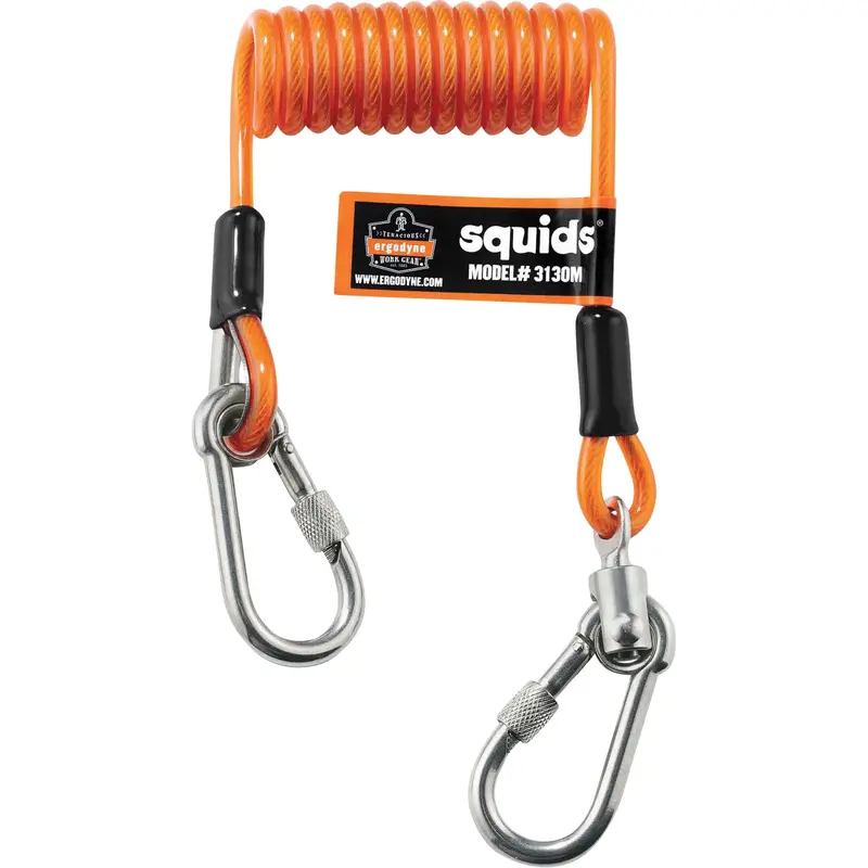 Coiled Cable Lanyard, Coil, Dual Carabiner 1
