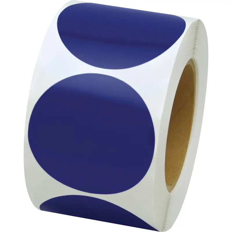 Coloured Marking Dots, Circle, 3" L X 3" W, Blue, Vinyl 1