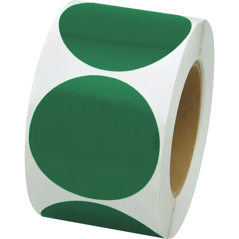 Coloured Marking Dots, Circle, 3" L X 3" W, Green, Vinyl 1