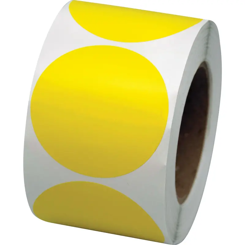 Coloured Marking Dots, Circle, 3" L X 3" W, Yellow, Vinyl 1