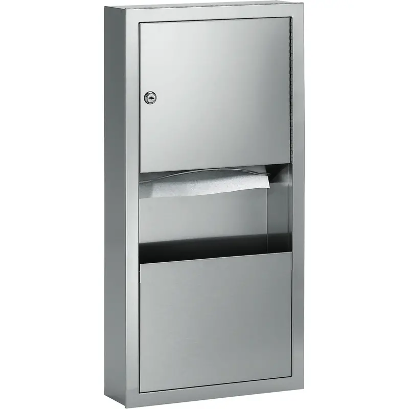 Combination Towel Dispenser With Waste Receptacle, Manual, 14" W X 4" D X 28" H 1