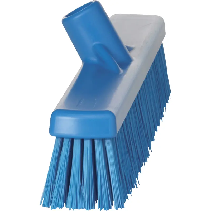 Combo Bristle Push Broom Head, Coarse/Fine Bristles, 16-1/2", Polyester, Blue 1