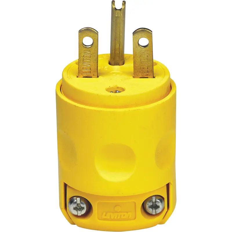 Commercial Grade Straight Blade Plug, Plastic, 15 A, 250 V 1