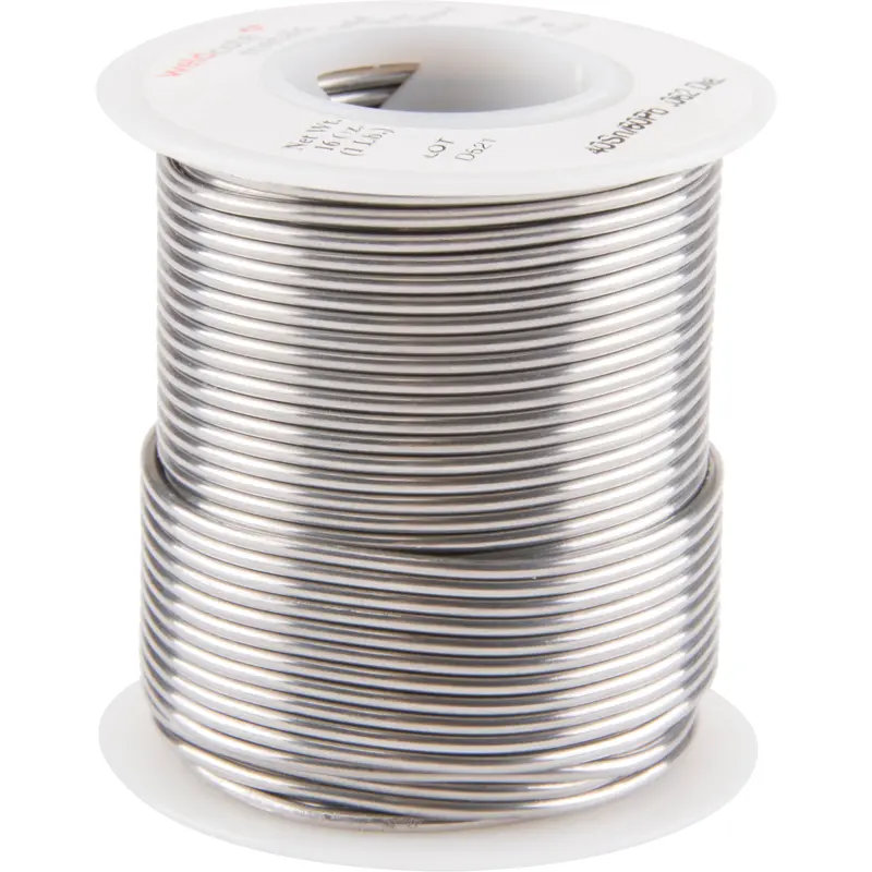 Common Solder, Lead-Based, 40% Tin 60% Lead, Solid Core, 0.0625" Dia. 1