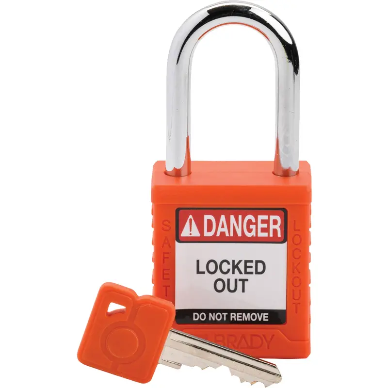 Compact Lockout Padlock, Safety Padlock, Keyed Different, Nylon, 1-1/2" Width 1