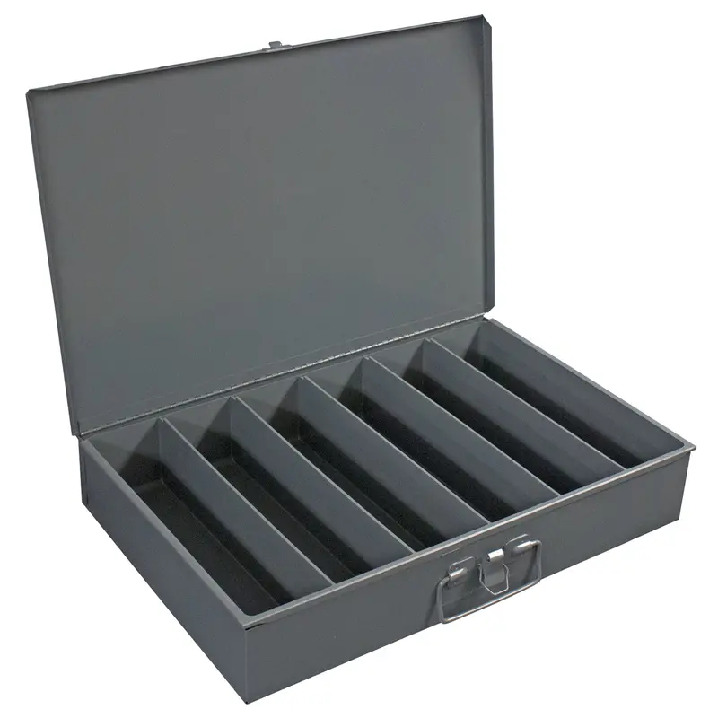 Compartment Steel Scoop Boxes , 18.34" W X 12.16" D X 3.16" H, 6 Vertical Compartments 1