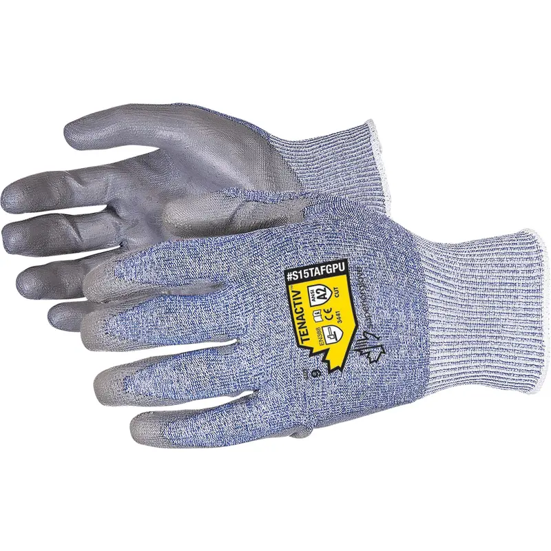 Composite Gloves, Size 8, 13 Gauge, Polyurethane Coated, Tenactiv™ Shell, Astm Ansi Level A2 1