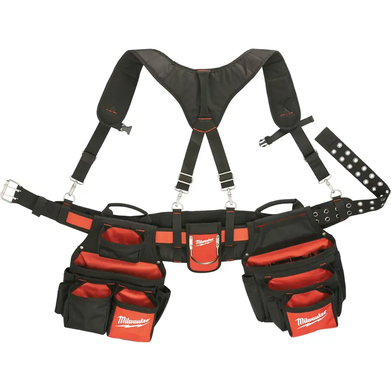 Contractor Work Belt With  Suspension Rig, Nylon, Black 1