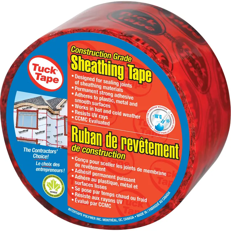 Contractors Sheathing Tape, 60 Mm (2-3/8") X 55 M (180.4'), Red 1