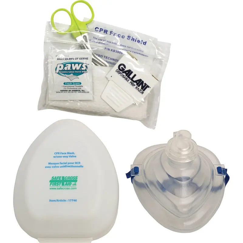 Cpr Pocket Face Mask & Accessories Kit, Reusable Mask, Class 2 1