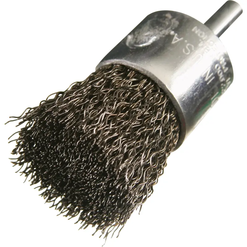 Crimped Wire End Brushes, 1", 0.005" Fill, 1/4" Shank 1