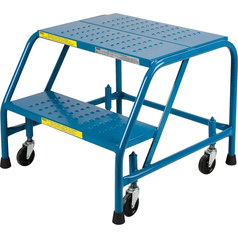 Csa-Certified Rolling Step Ladder, 2 Steps, 22" Step Width, 19" Platform Height, Steel 1