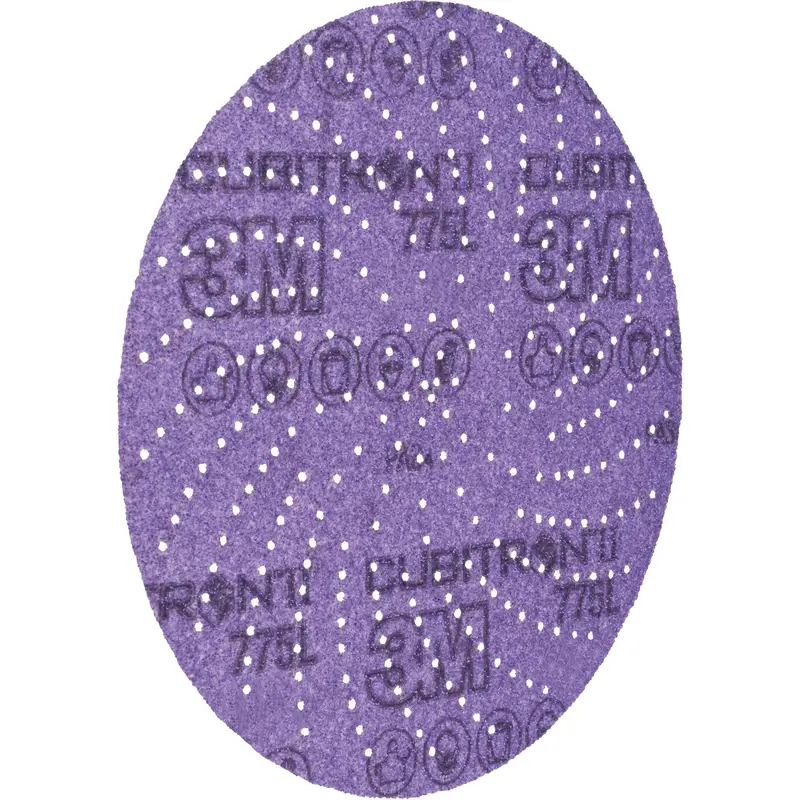 Cubitron™ Ii 775L Hookit™ Clean Sanding Disc, 6" Dia., 400+ Grit, Ceramic, Film 1