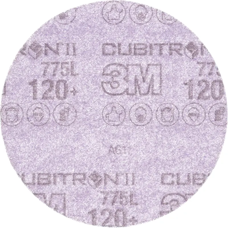 Cubitron™ Ii Hookit™ 775L Film Disc, 5" Dia., 120+ Grit, Ceramic, 3 Mils 1