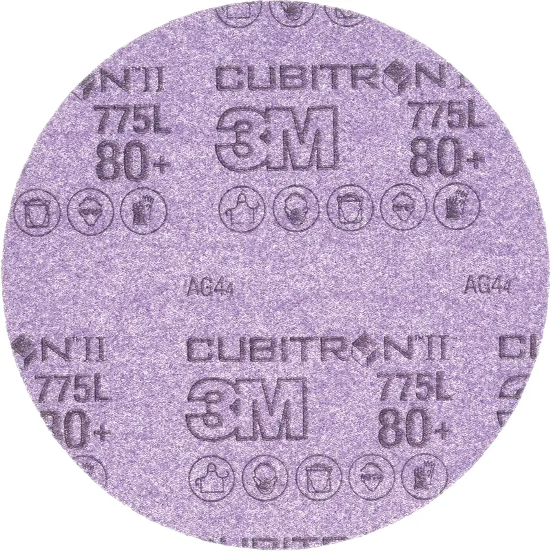 Cubitron™ Ii Hookit™ 775L Film Disc, 5" Dia., 80+ Grit, Ceramic, 3 Mils 1