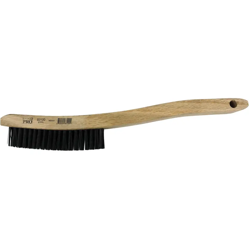Curved Handle Scratch Brush, Steel, 3 X 19 Wire Rows, 13-3/4" Long 1