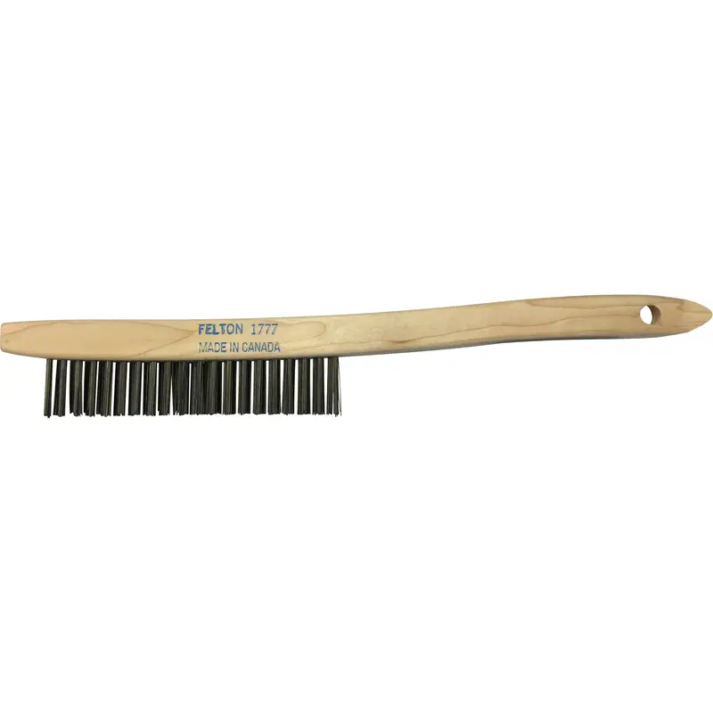 Curved-Handle Scratch Brushes, Steel, 4 X 19 Wire Rows, 14" Long 1