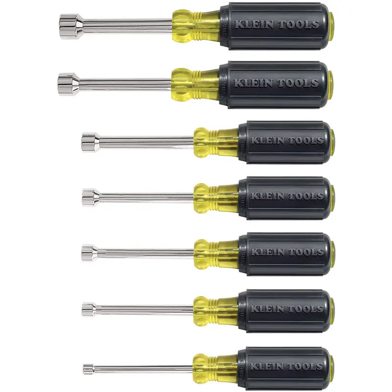 Cushion-Grip Nut Driver Set With 3" Shafts, 7, Non Magnetic, Imperial 1