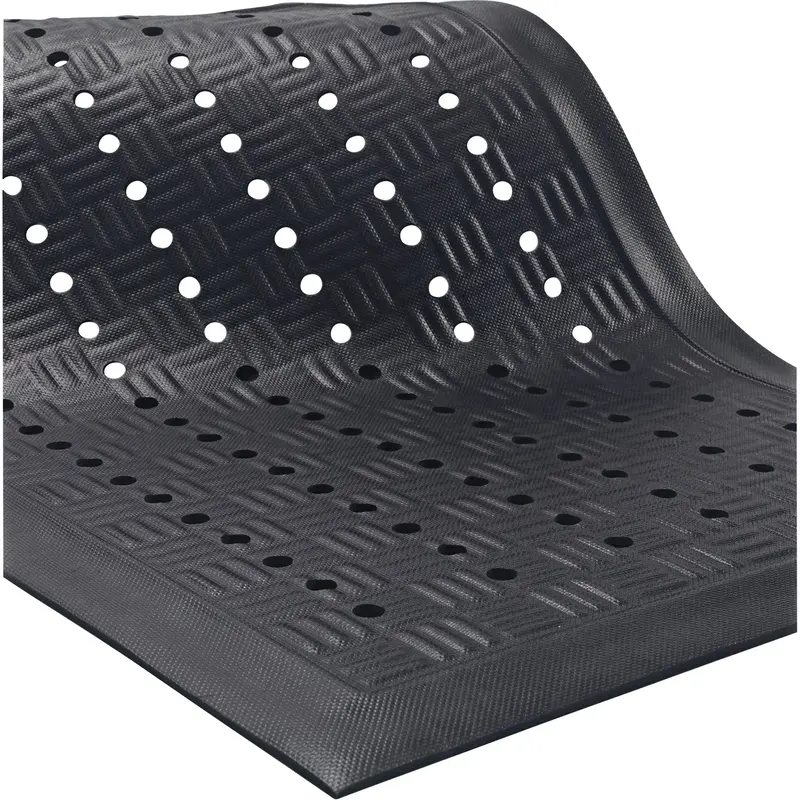 Cushion Station™ Mats, Slotted, 3-1/5' X 5-3/10' X 9/16", Black, Nitrile 1