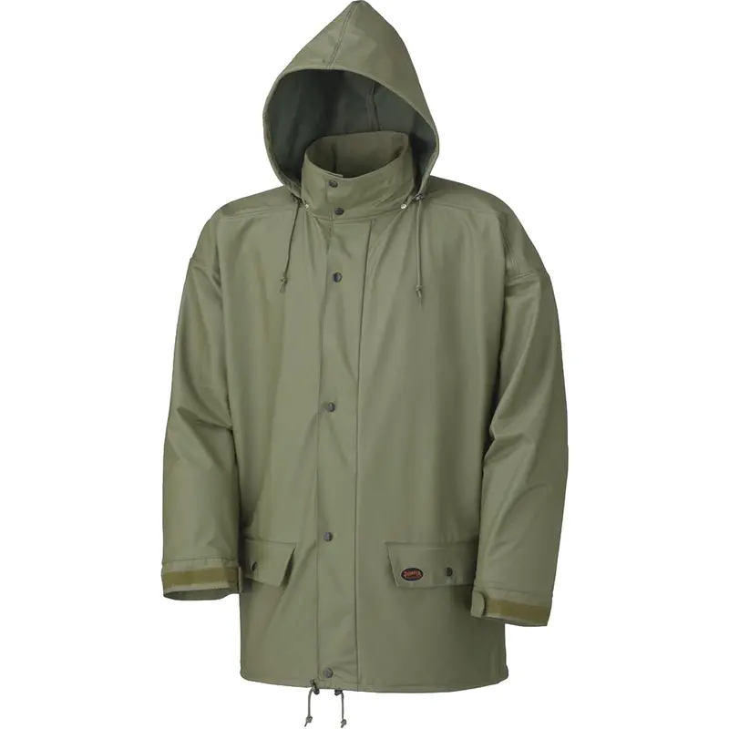 D7000 Stretch Rain Jacket, Polyurethane, 2X-Large, Green 1